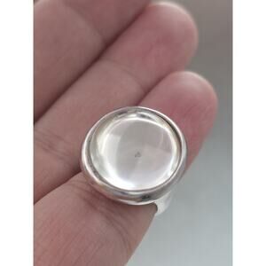MODERNIST ROBERT LEE MORRIS STERLING SILVER 925 OVAL CRYSTAL RING SIZE 7
